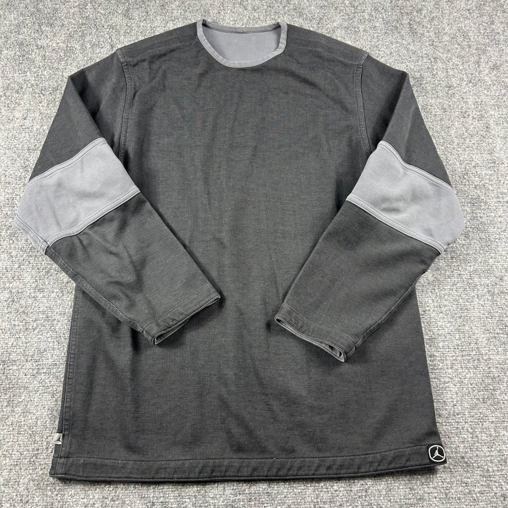 Jordan Reversible Shirt Mens‎ 2XL Gray Charcoal Ribbed Training Long Sleeve